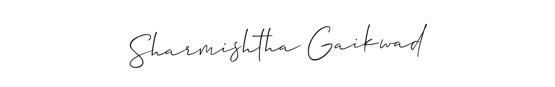 This is the best signature style for the Sharmishtha Gaikwad name. Also you like these signature font (Allison_Script). Mix name signature. Sharmishtha Gaikwad signature style 2 images and pictures png
