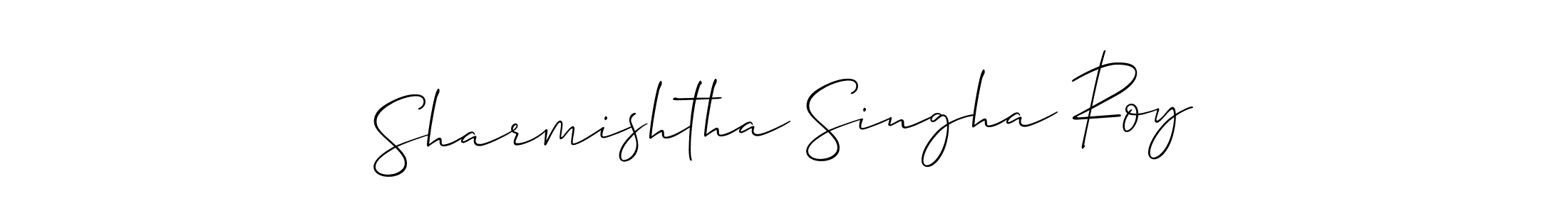 This is the best signature style for the Sharmishtha Singha Roy name. Also you like these signature font (Allison_Script). Mix name signature. Sharmishtha Singha Roy signature style 2 images and pictures png