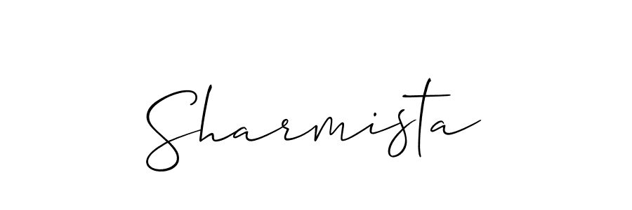 Make a beautiful signature design for name Sharmista. With this signature (Allison_Script) style, you can create a handwritten signature for free. Sharmista signature style 2 images and pictures png