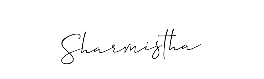 Use a signature maker to create a handwritten signature online. With this signature software, you can design (Allison_Script) your own signature for name Sharmistha. Sharmistha signature style 2 images and pictures png