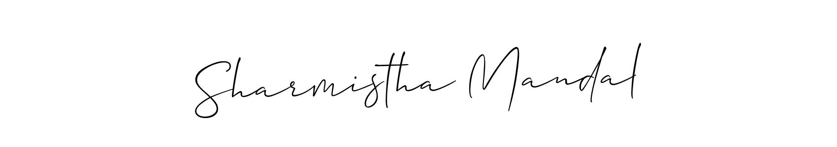 How to make Sharmistha Mandal name signature. Use Allison_Script style for creating short signs online. This is the latest handwritten sign. Sharmistha Mandal signature style 2 images and pictures png