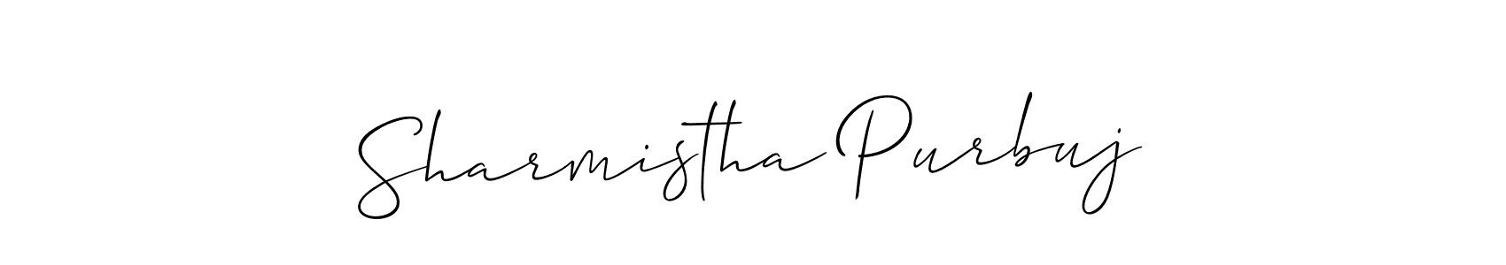 Similarly Allison_Script is the best handwritten signature design. Signature creator online .You can use it as an online autograph creator for name Sharmistha Purbuj. Sharmistha Purbuj signature style 2 images and pictures png