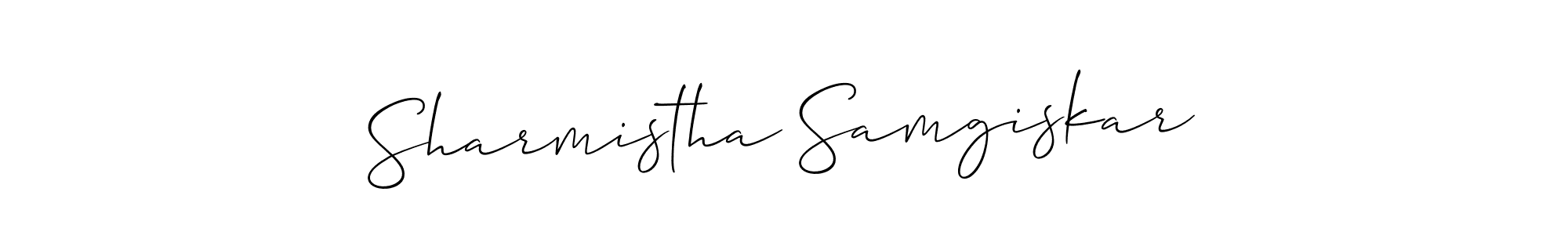 Sharmistha Samgiskar stylish signature style. Best Handwritten Sign (Allison_Script) for my name. Handwritten Signature Collection Ideas for my name Sharmistha Samgiskar. Sharmistha Samgiskar signature style 2 images and pictures png