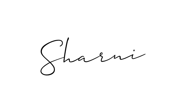 if you are searching for the best signature style for your name Sharni. so please give up your signature search. here we have designed multiple signature styles  using Allison_Script. Sharni signature style 2 images and pictures png