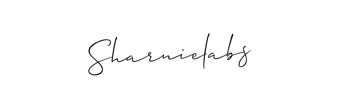 The best way (Allison_Script) to make a short signature is to pick only two or three words in your name. The name Sharnielabs include a total of six letters. For converting this name. Sharnielabs signature style 2 images and pictures png