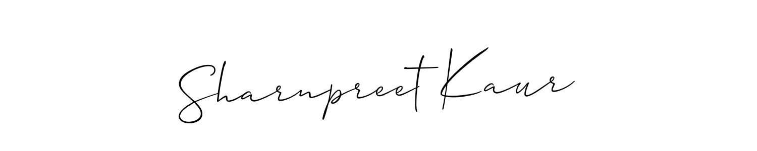 How to make Sharnpreet Kaur signature? Allison_Script is a professional autograph style. Create handwritten signature for Sharnpreet Kaur name. Sharnpreet Kaur signature style 2 images and pictures png