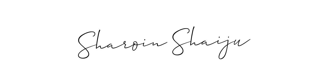 How to make Sharoin Shaiju name signature. Use Allison_Script style for creating short signs online. This is the latest handwritten sign. Sharoin Shaiju signature style 2 images and pictures png