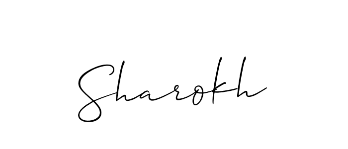 Sharokh stylish signature style. Best Handwritten Sign (Allison_Script) for my name. Handwritten Signature Collection Ideas for my name Sharokh. Sharokh signature style 2 images and pictures png