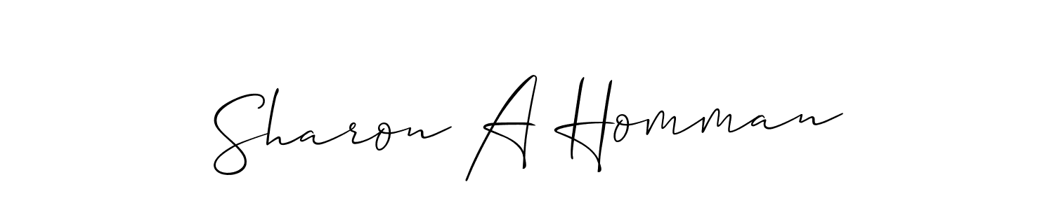 Design your own signature with our free online signature maker. With this signature software, you can create a handwritten (Allison_Script) signature for name Sharon A Homman. Sharon A Homman signature style 2 images and pictures png