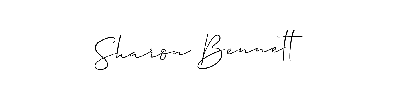 How to make Sharon Bennett name signature. Use Allison_Script style for creating short signs online. This is the latest handwritten sign. Sharon Bennett signature style 2 images and pictures png
