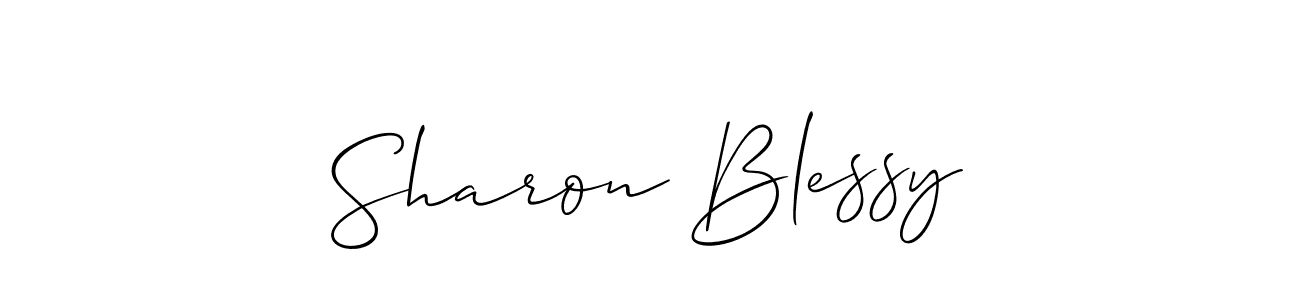 How to make Sharon Blessy name signature. Use Allison_Script style for creating short signs online. This is the latest handwritten sign. Sharon Blessy signature style 2 images and pictures png