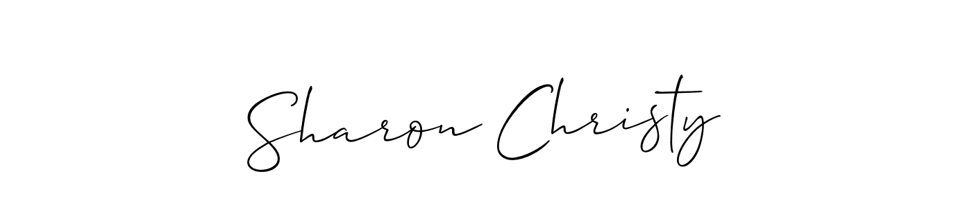 The best way (Allison_Script) to make a short signature is to pick only two or three words in your name. The name Sharon Christy include a total of six letters. For converting this name. Sharon Christy signature style 2 images and pictures png