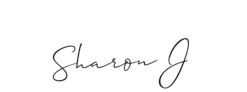 Use a signature maker to create a handwritten signature online. With this signature software, you can design (Allison_Script) your own signature for name Sharon J. Sharon J signature style 2 images and pictures png