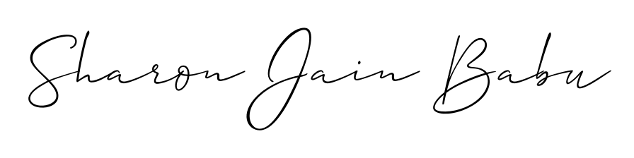 Get inspired by this graceful Allison_Script signature style for name Sharon Jain Babu. Smooth loops and balanced proportions for everyday use. Sharon Jain Babu signature style 2 images and pictures png