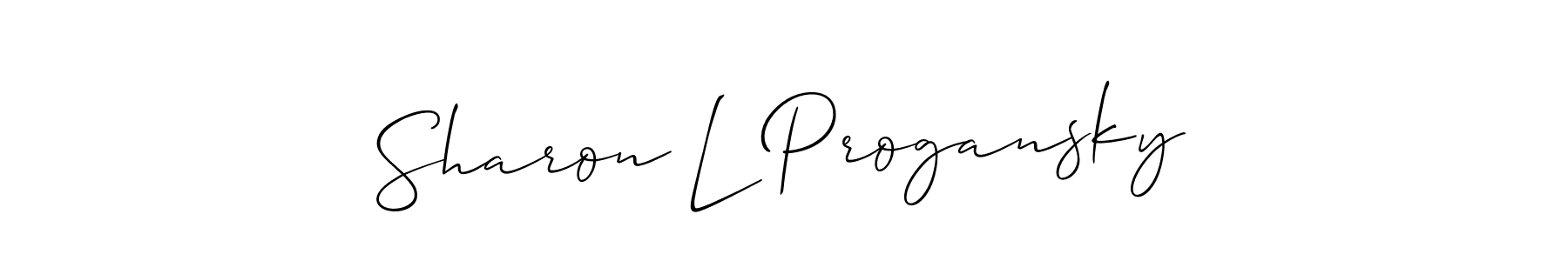 Make a beautiful signature design for name Sharon L Progansky. With this signature (Allison_Script) style, you can create a handwritten signature for free. Sharon L Progansky signature style 2 images and pictures png