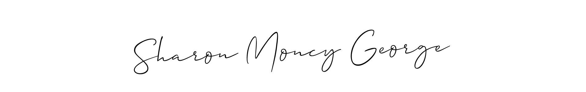 if you are searching for the best signature style for your name Sharon Moncy George. so please give up your signature search. here we have designed multiple signature styles  using Allison_Script. Sharon Moncy George signature style 2 images and pictures png