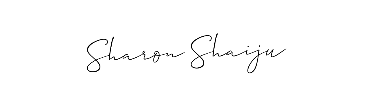 It looks lik you need a new signature style for name Sharon Shaiju. Design unique handwritten (Allison_Script) signature with our free signature maker in just a few clicks. Sharon Shaiju signature style 2 images and pictures png
