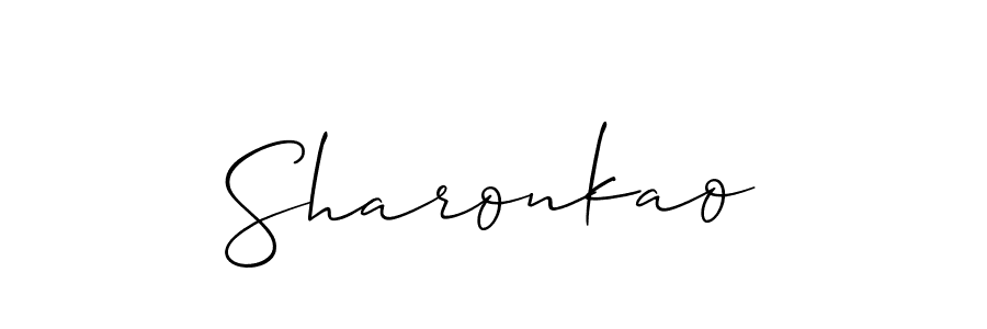 Create a beautiful signature design for name Sharonkao. With this signature (Allison_Script) fonts, you can make a handwritten signature for free. Sharonkao signature style 2 images and pictures png