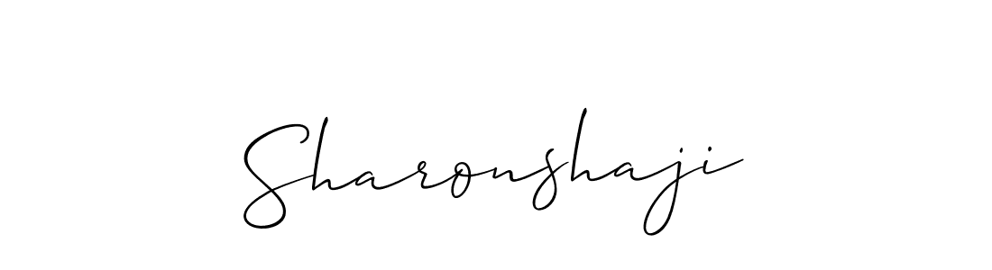 How to make Sharonshaji name signature. Use Allison_Script style for creating short signs online. This is the latest handwritten sign. Sharonshaji signature style 2 images and pictures png