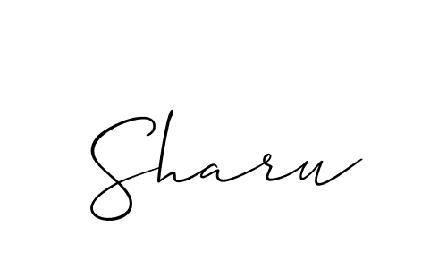Create a beautiful signature design for name Sharu. With this signature (Allison_Script) fonts, you can make a handwritten signature for free. Sharu signature style 2 images and pictures png