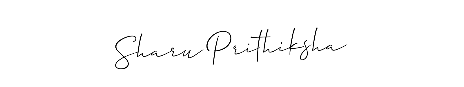 This is the best signature style for the Sharu Prithiksha name. Also you like these signature font (Allison_Script). Mix name signature. Sharu Prithiksha signature style 2 images and pictures png