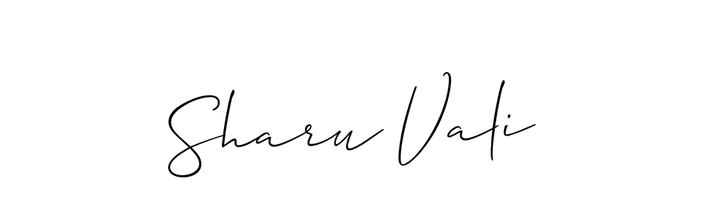 How to make Sharu Vali signature? Allison_Script is a professional autograph style. Create handwritten signature for Sharu Vali name. Sharu Vali signature style 2 images and pictures png