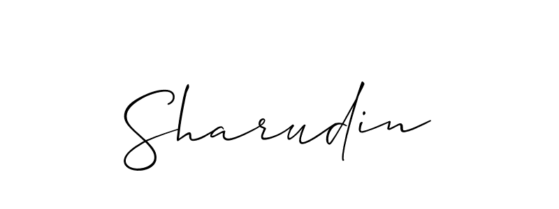 Make a beautiful signature design for name Sharudin. With this signature (Allison_Script) style, you can create a handwritten signature for free. Sharudin signature style 2 images and pictures png