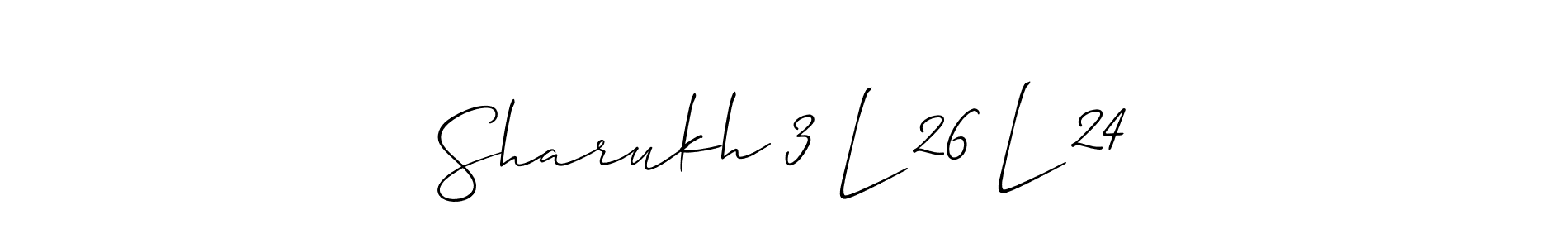 Also You can easily find your signature by using the search form. We will create Sharukh 3 L 26 L 24 name handwritten signature images for you free of cost using Allison_Script sign style. Sharukh 3 L 26 L 24 signature style 2 images and pictures png