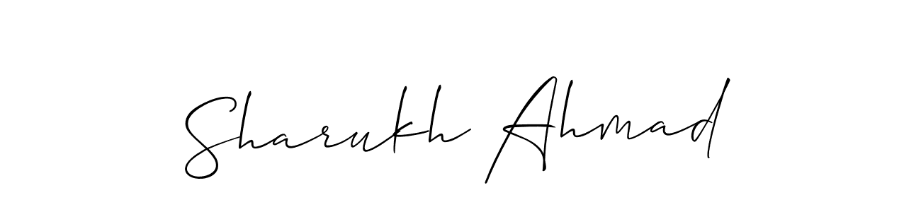 You should practise on your own different ways (Allison_Script) to write your name (Sharukh Ahmad) in signature. don't let someone else do it for you. Sharukh Ahmad signature style 2 images and pictures png