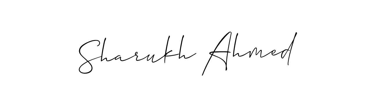 if you are searching for the best signature style for your name Sharukh Ahmed. so please give up your signature search. here we have designed multiple signature styles  using Allison_Script. Sharukh Ahmed signature style 2 images and pictures png