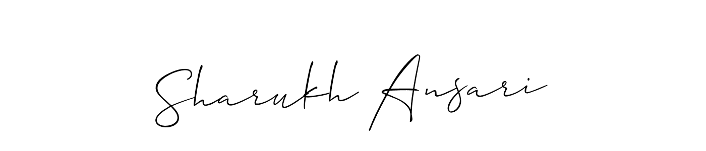The best way (Allison_Script) to make a short signature is to pick only two or three words in your name. The name Sharukh Ansari include a total of six letters. For converting this name. Sharukh Ansari signature style 2 images and pictures png