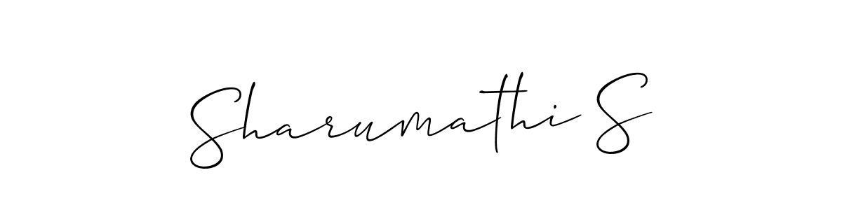 Use a signature maker to create a handwritten signature online. With this signature software, you can design (Allison_Script) your own signature for name Sharumathi S. Sharumathi S signature style 2 images and pictures png