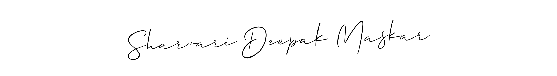 How to make Sharvari Deepak Maskar name signature. Use Allison_Script style for creating short signs online. This is the latest handwritten sign. Sharvari Deepak Maskar signature style 2 images and pictures png