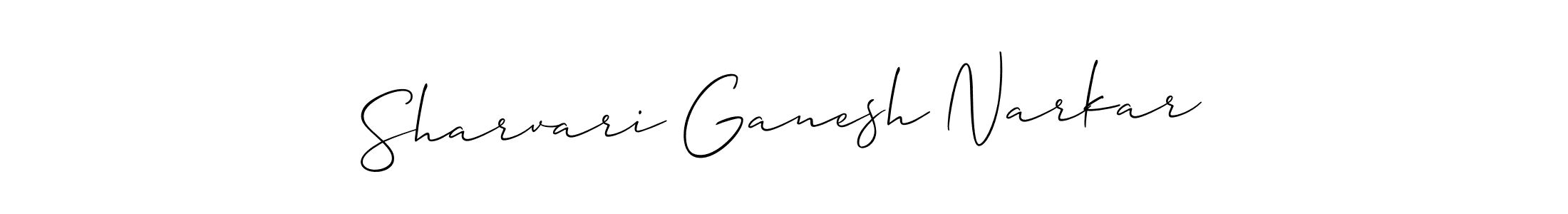 You should practise on your own different ways (Allison_Script) to write your name (Sharvari Ganesh Narkar) in signature. don't let someone else do it for you. Sharvari Ganesh Narkar signature style 2 images and pictures png
