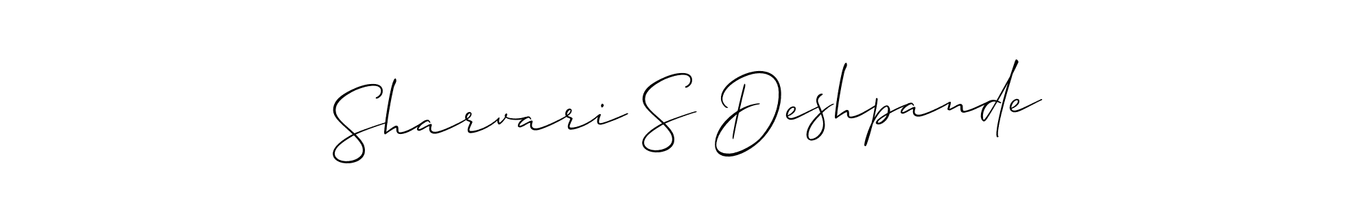 You should practise on your own different ways (Allison_Script) to write your name (Sharvari S Deshpande) in signature. don't let someone else do it for you. Sharvari S Deshpande signature style 2 images and pictures png