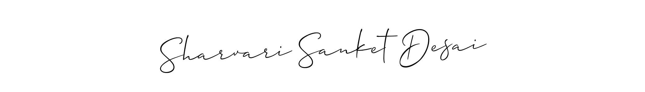 The best way (Allison_Script) to make a short signature is to pick only two or three words in your name. The name Sharvari Sanket Desai include a total of six letters. For converting this name. Sharvari Sanket Desai signature style 2 images and pictures png