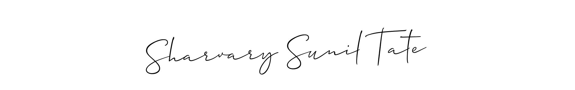 This is the best signature style for the Sharvary Sunil Tate name. Also you like these signature font (Allison_Script). Mix name signature. Sharvary Sunil Tate signature style 2 images and pictures png