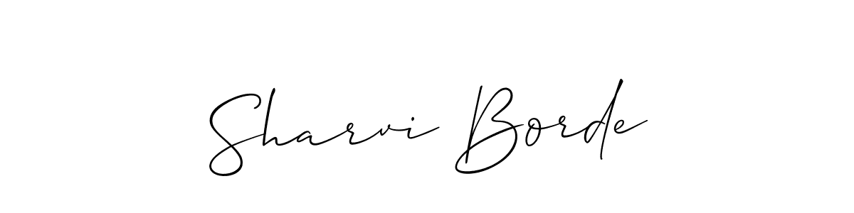 Make a beautiful signature design for name Sharvi Borde. With this signature (Allison_Script) style, you can create a handwritten signature for free. Sharvi Borde signature style 2 images and pictures png