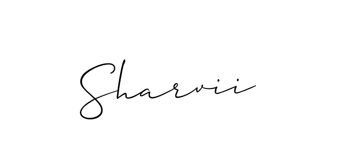 Design your own signature with our free online signature maker. With this signature software, you can create a handwritten (Allison_Script) signature for name Sharvii. Sharvii signature style 2 images and pictures png