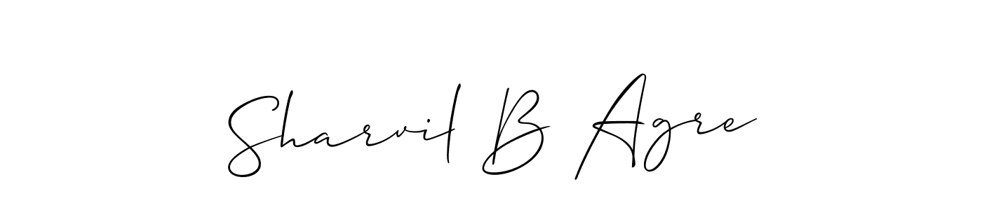 How to make Sharvil B Agre signature? Allison_Script is a professional autograph style. Create handwritten signature for Sharvil B Agre name. Sharvil B Agre signature style 2 images and pictures png
