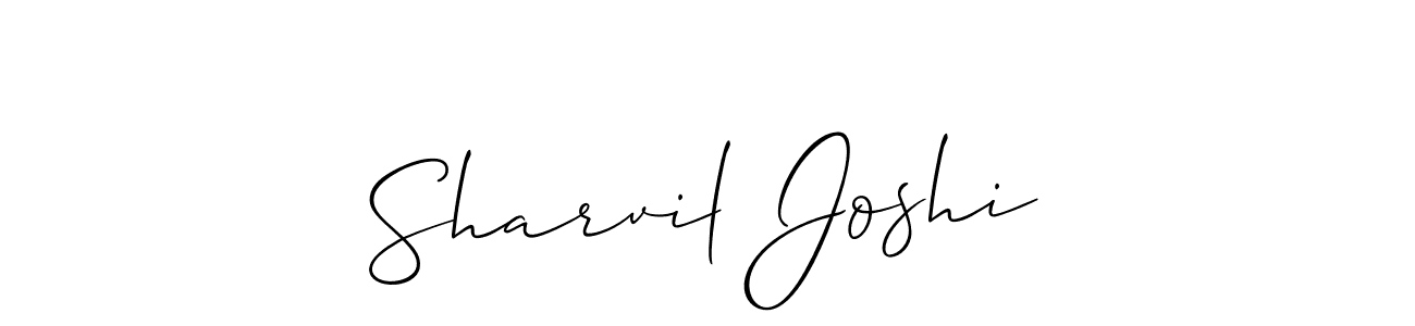 Allison_Script is a professional signature style that is perfect for those who want to add a touch of class to their signature. It is also a great choice for those who want to make their signature more unique. Get Sharvil Joshi name to fancy signature for free. Sharvil Joshi signature style 2 images and pictures png