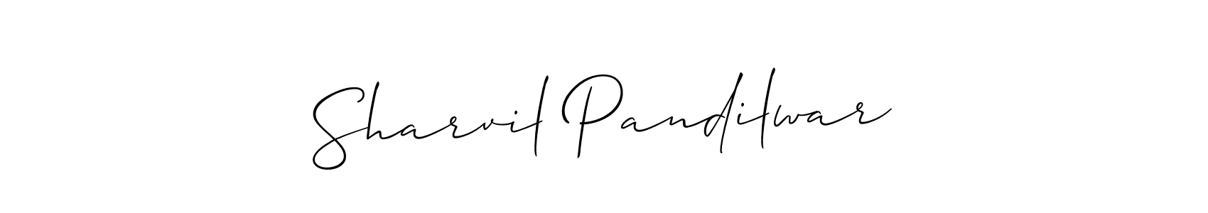 Use a signature maker to create a handwritten signature online. With this signature software, you can design (Allison_Script) your own signature for name Sharvil Pandilwar. Sharvil Pandilwar signature style 2 images and pictures png