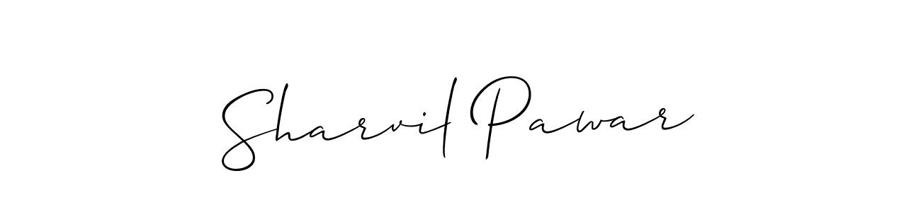 Also You can easily find your signature by using the search form. We will create Sharvil Pawar name handwritten signature images for you free of cost using Allison_Script sign style. Sharvil Pawar signature style 2 images and pictures png