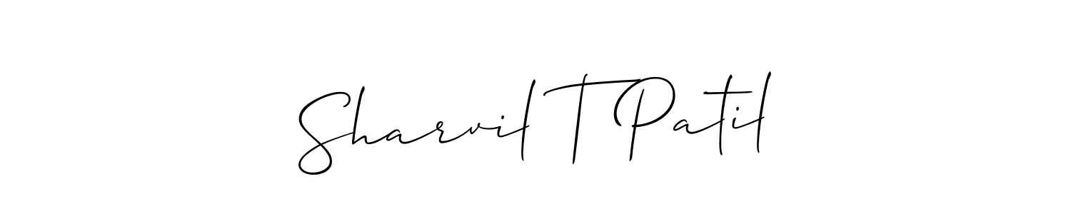 Make a beautiful signature design for name Sharvil T Patil. With this signature (Allison_Script) style, you can create a handwritten signature for free. Sharvil T Patil signature style 2 images and pictures png