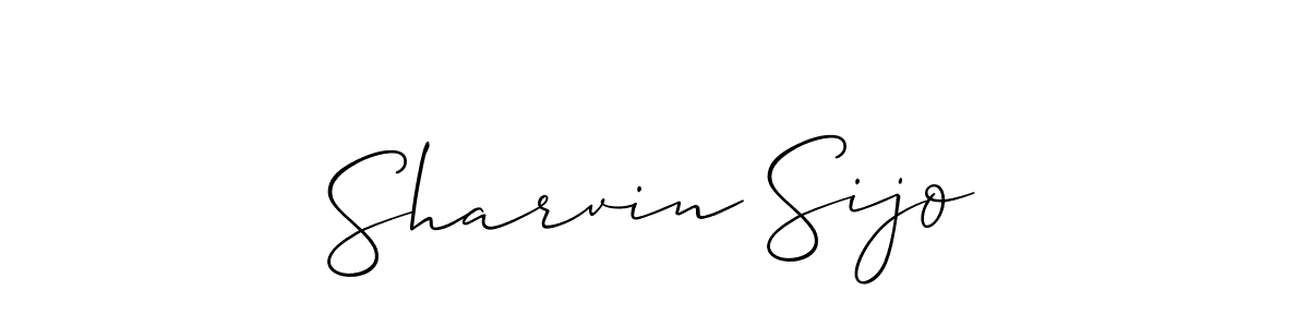 How to make Sharvin Sijo name signature. Use Allison_Script style for creating short signs online. This is the latest handwritten sign. Sharvin Sijo signature style 2 images and pictures png