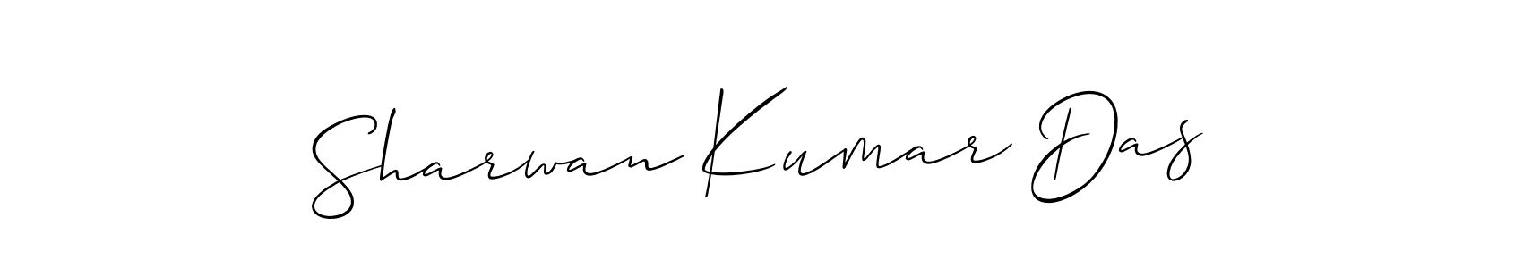 if you are searching for the best signature style for your name Sharwan Kumar Das. so please give up your signature search. here we have designed multiple signature styles  using Allison_Script. Sharwan Kumar Das signature style 2 images and pictures png