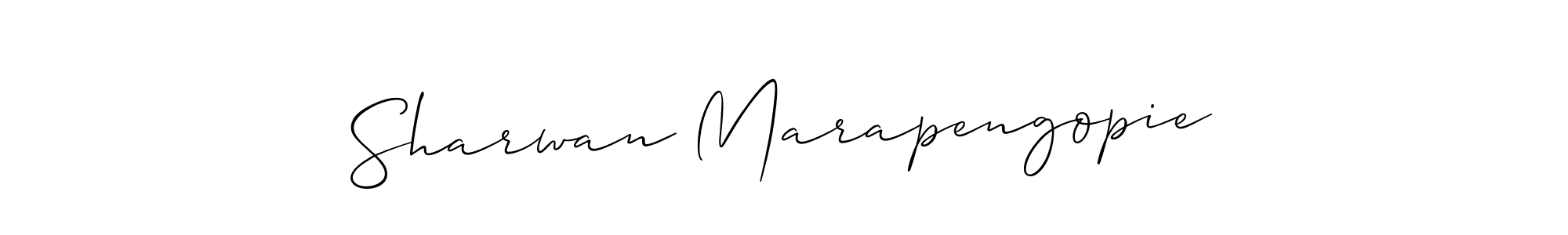 How to Draw Sharwan Marapengopie signature style? Allison_Script is a latest design signature styles for name Sharwan Marapengopie. Sharwan Marapengopie signature style 2 images and pictures png