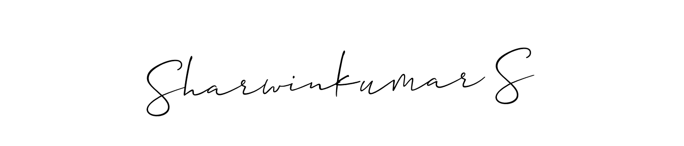 It looks lik you need a new signature style for name Sharwinkumar S. Design unique handwritten (Allison_Script) signature with our free signature maker in just a few clicks. Sharwinkumar S signature style 2 images and pictures png
