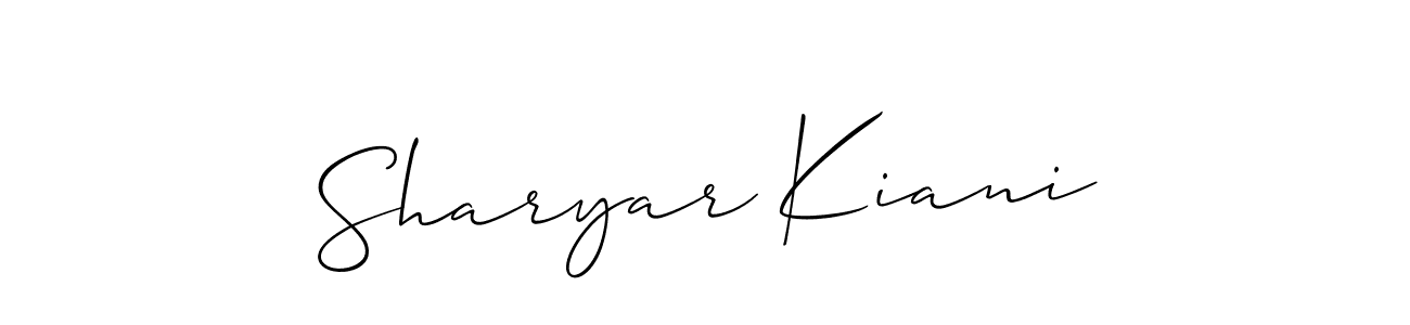 Sharyar Kiani stylish signature style. Best Handwritten Sign (Allison_Script) for my name. Handwritten Signature Collection Ideas for my name Sharyar Kiani. Sharyar Kiani signature style 2 images and pictures png