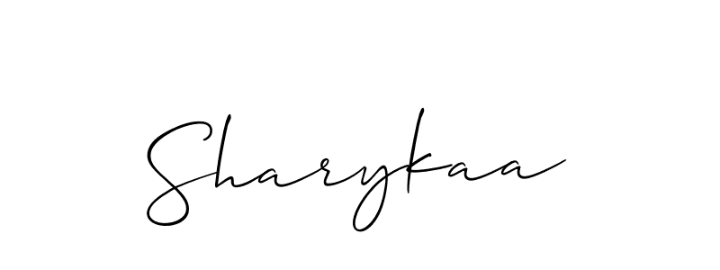 Create a beautiful signature design for name Sharykaa. With this signature (Allison_Script) fonts, you can make a handwritten signature for free. Sharykaa signature style 2 images and pictures png